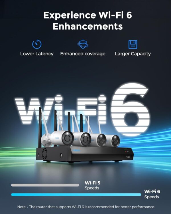 REOLINK 4K Security Camera System, 4pcs Outdoor 4K/8MP Plug-in WiFi 6 Cameras, Full Metal Material, Color Night Vision, Person/Vehicle/Animal Detection, 16CH WiFi NVR with 2TB HDD, RLK12-800WB4 - Image 3