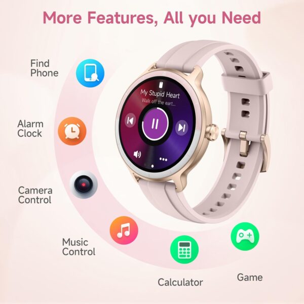 YMZ Smart Watch for Men Women, 1.27" HD Touchscreen Fitness Tracker, Bluetooth Calling, 100+ Sports Modes, Sleep Monitor, IP68 Waterproof, Compatible with Android & iPhones - Image 7
