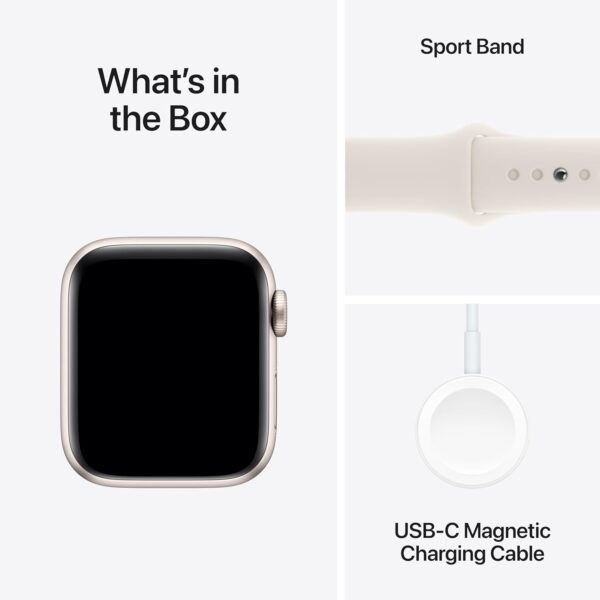 Apple Watch SE (2nd Gen) [GPS 40mm] Smartwatch with Starlight Aluminum Case with Starlight Sport Band S/M. Fitness and Sleep Trackers, Crash Detection, Heart Rate Monitor, Retina Display - Image 6