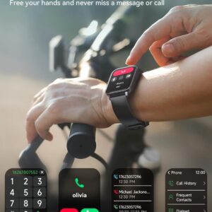 Smart Watches for Women/Men, Smart Watch for Android Phones and iPhone Compatible, Alexa Built-in, 1.8″ Fitness Watches for Women, IP68 Waterproof/Bluetooth Call, Heart Rate/Sleep Monitor, Black