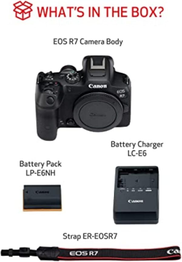 Canon EOS R7 Mirrorless Camera (Body Only), Hybrid Camera, 32.5 Megapixel (APS-C) CMOS Sensor, 4K Video, for Sports, Action, Content Creators, Vlogging Camera, Black - Image 9