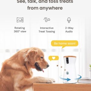 Furbo 360° Dog Camera – Unlock with Paid Plan: Home Security & Dog Safety Alerts, Rotating Pet Treat Dispenser w/ 2-Way Speaker, Smart Indoor Cam w/Phone App (3mo Minimum Subscription Required)