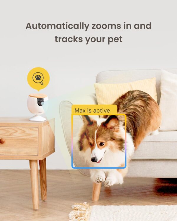 Furbo Mini Pet Camera: Security Cam w/Barking or Meowing Alerts, Cat or Dog Tracking w/Phone App, Smart Home Indoor Monitoring, 2-Way Speaker (Standard Features - No Subscription Required) - Image 4