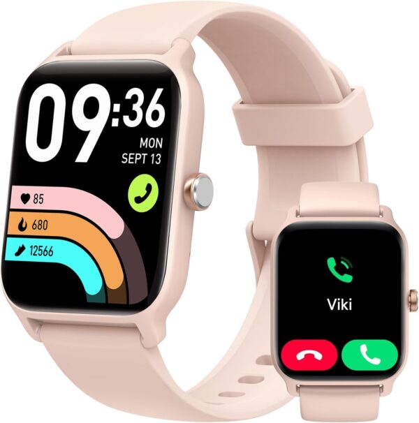 Tensky Smart Watch for Women Android & iPhone, Alexa Built-in, 1.8" Fitness Tracker with Answer/Make Call, IP68 Waterproof/SpO2/Heart Rate/Sleep/Monitor, Activity Tracker for 100+Sport Modes