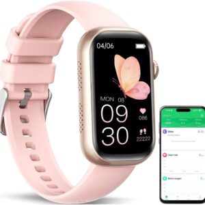Fitness Tracker, Smart Watch with 24/7 Dynamic Heart Rate Blood Oxygen Monitoring Sleep Tracker Answer / Make Call 24 Sports Modes Pedometer IP68 Waterproof Step Calorie Counter for Women Men (Pink)