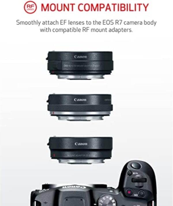 Canon EOS R7 Mirrorless Camera (Body Only), Hybrid Camera, 32.5 Megapixel (APS-C) CMOS Sensor, 4K Video, for Sports, Action, Content Creators, Vlogging Camera, Black - Image 6