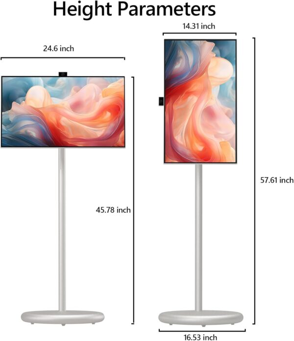 OFD 22-Inch Portable TV on Wheels 1080P (H01,6+128GB) - Image 8