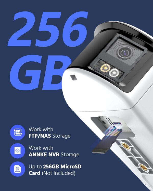 ANNKE FCD800 4K PoE Security Camera System, Dual Lens Outdoor IP Camera, 180 Degree Viewing Angle, Human Vehicle Detection, Color Night Vision, Two Way Talk, Up to 256GB microSD Card - Image 8