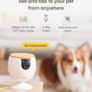 Furbo Mini Pet Camera: Security Cam w/Barking or Meowing Alerts, Cat or Dog Tracking w/Phone App, Smart Home Indoor Monitoring, 2-Way Speaker (Standard Features – No Subscription Required)