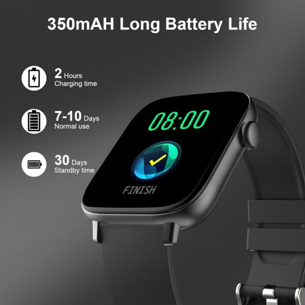 Smart Watch, 1.90" Smartwatch for Men Women (Answer/Make Calls), Fitness Tracker with 120+ Sport Modes, Heart Rate/Sleep Monitor, IP68 Waterproof Smart Watch for Android/iOS Phones - Image 6