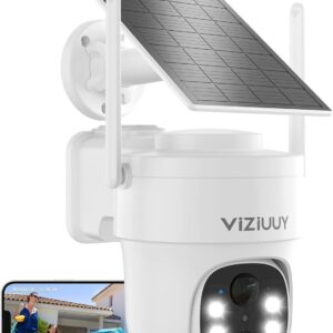 Solar Security Cameras Wireless Outdoor, 3MP Pan Tilt 360°WiFi Camera with Color Night Vision/PIR Sensor/2-Way Audio/Alexa/Google Assistant