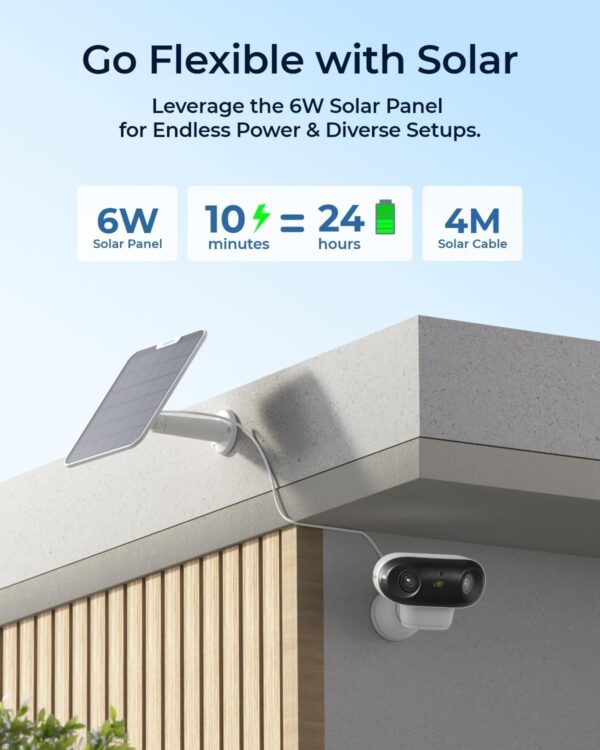 REOLINK Argus 4 Pro, 4K Solar Security Cameras Wireless Outdoor, 8MP for Home Security, ColorX Night Vision, 180° No Blindspots, 5G/2.4GHz WiFi 6, AI Detection, No Monthly Fee, Home Hub Compatible - Image 6