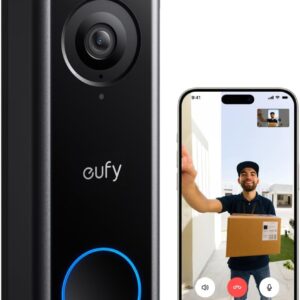 eufy Video Doorbell C31, 2K FHD, Dual Power Options, Live Video Call, Easy Installation, Quick-Release Battery, 24/7 Recording, Human and Motion Detection, HomeBase S380 Compatible, No Monthly Fee
