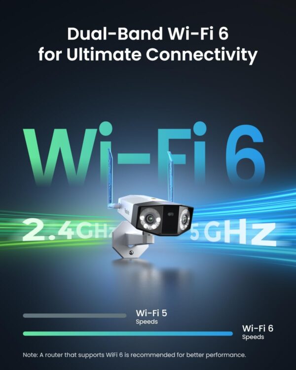 REOLINK 16MP WiFi Security Camera Outdoor, 180° Ultra-Wide Angle, Duo 3 WiFi, 2.4/5GHz Wi-Fi 6, Smart Detection, Color Night Vision, Two-Way Talk, IP67, Up to 512GB Storage, Plug-in Power (12V/2A) - Image 5