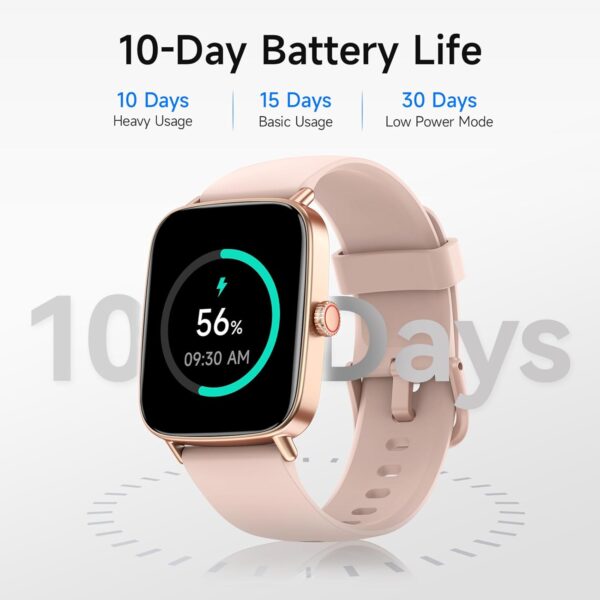 Smart Watch for Women, 1.85" HD Smartwatch Compatible iPhone/Samsung/Android (Answer/Make Calls), 100+ Sport Modes Fitness Tracker with Heart Rate/Sleep/SpO2 Monitor, IP68 Waterproof, with 2 Bands - Image 8