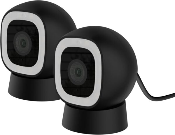 Luna 2K AI Cameras for Home Security Outdoor/Indoor, Wi-Fi 6 Compatible, Smart Motion Alerts, Color Night Vision, Spotlight, Magnetic Mount, Cloud & CVR Storage, 2-Way Audio (2-Pack, Black)