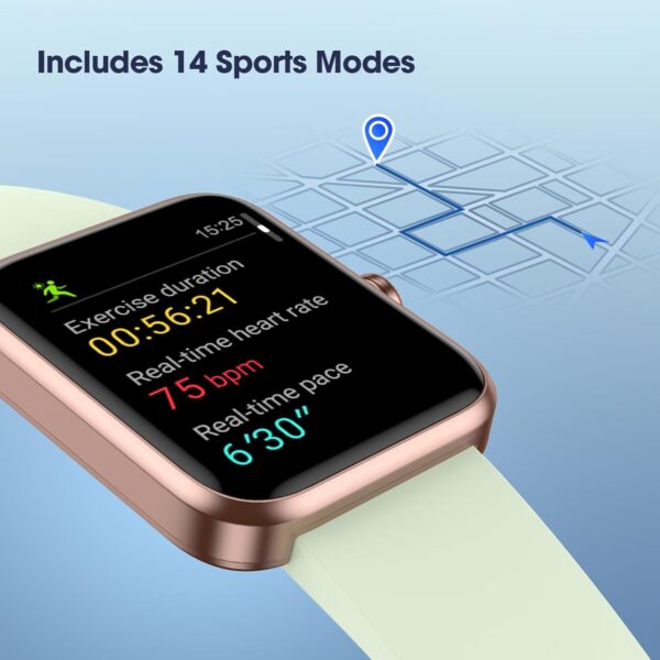 Smart Watch, Fitness Tracker with Heart Rate Monitor, Blood Oxygen, Sleep Tracking, 41mm Smartwatch Waterproof with Pedometer for Women Men Watch Compatible with Android iOS Phones - Image 4