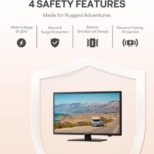 SYLVOX 19” RV TV, Smart 12V HDTV W/DVD Player, Dual Power Options (12V DC/AC), Google OS & Google Assistant Compatibility, WiFi & Bluetooth, HDMI/USB Ports, Perfect for RVs, Campers, and Kitchens