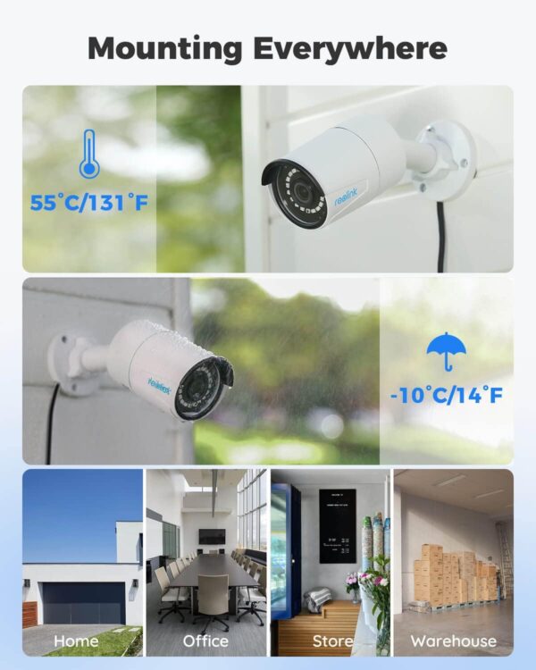 REOLINK 16CH 5MP Home Security Camera System, 8pcs Wired Outdoor PoE IP Cameras with Person/Vehicle/Pet Detection, 8MP 16CH NVR with 4TB HDD for 24-7 Recording, RLK16-410B8-5MP - Image 4