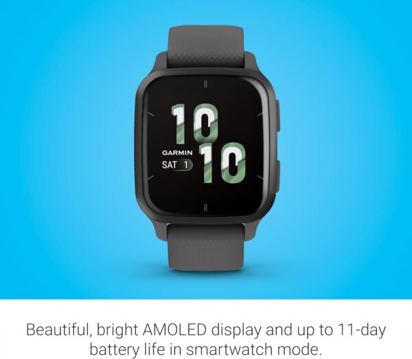 Garmin Venu® Sq 2 GPS Smartwatch, All-Day Health Monitoring, Long-Lasting Battery Life, AMOLED Display, Slate and Shadow Gray - Image 3