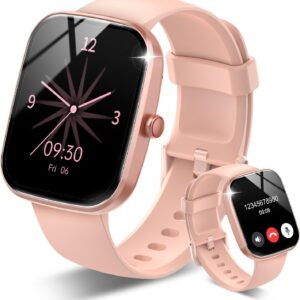 Smart Watch, 1.91″ HD Screen Smartwatch for Men Women(Answer/Make Call), Fitness Watch with Heart Rate/Sleep Monitor/Steps Monitor, 110+ Sports Modes, IP68 Activity Trackers, Rose Gold