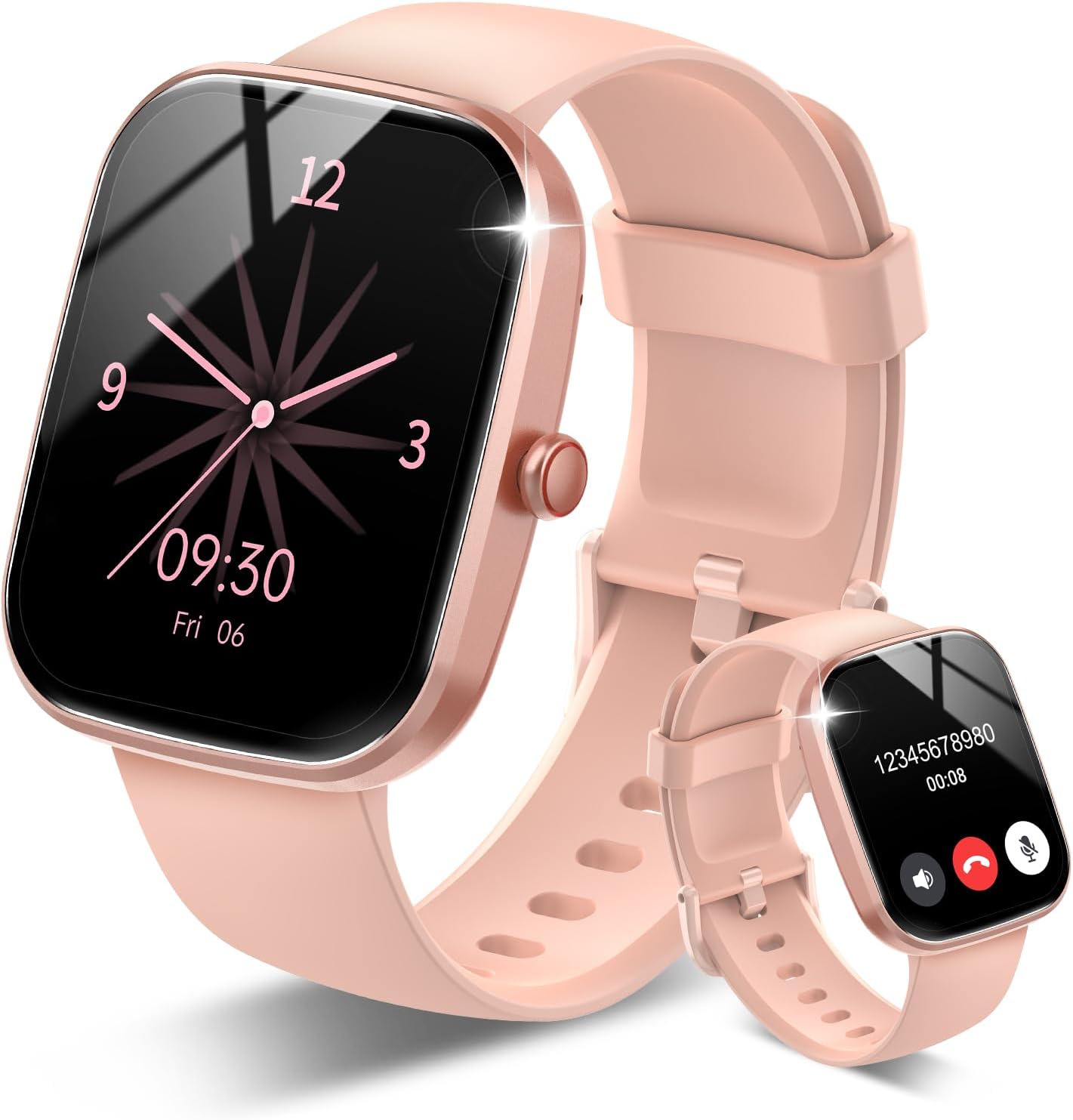 Smart Watch, 1.91" HD Screen Smartwatch for Men Women(Answer/Make Call), Fitness Watch with Heart Rate/Sleep Monitor/Steps Monitor, 110+ Sports Modes, IP68 Activity Trackers, Rose Gold