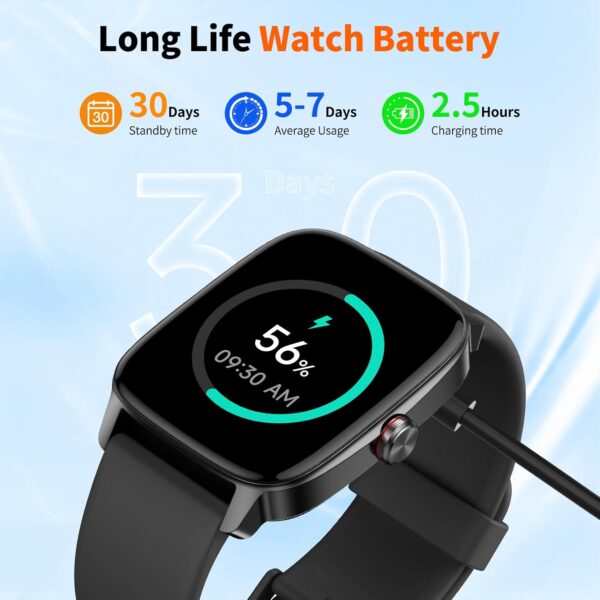 Smart Watch for Men & Women with Bluetooth Calling, 1.85" Touchscreen Fitness Tracker, Heart Rate & Sleep Monitor, 100+ Sports Modes, IP68 Waterproof, Compatible with Android & iOS - Image 8