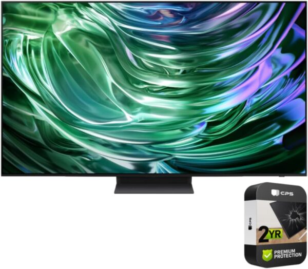 Samsung QN65S90DA 65 Inch OLED 4K Smart TV (2024) (Renewed) Bundle with 2 Year Enhanced Protection Pack