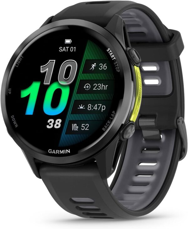 Garmin Forerunner 970 Running Smartwatch, GPS Fitness Smart Watch for Men and Women, Carbon Gray DLC Titanium with Black Case/Translucent Whitestone Band​​ + Access 600 Fitness Monitor XS-S​​ + More - Image 2
