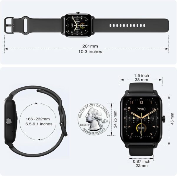 Fitpolo Smart Watches for Men Android & iPhone, Alexa Built-in [1.8" HD Screen] IP68 Waterproof Fitness Watch with Bluetooth Call (Answer/Make), Heart Rate/Sleep/SpO2 Monitor, 105+ Sports Tracker - Image 7