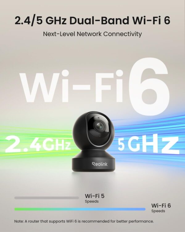 REOLINK Smart 4K UHD Pan & Tilt Dual-Band Wi-Fi 6 Indoor Security Camera with 3X Optical Zoom, Auto-Tracking, People/Pet Detection, Crying Sound Detection, Privacy Mode, Bluetooth Setup, E1 Zoom-Black - Image 4