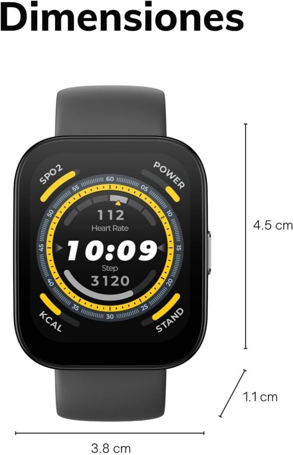 Amazfit Bip 5 Smart Watch 46mm, GPS, Amazon Alexa Built-in, Bluetooth Calling, 10-Day Battery, Heart-Rate & VO2 Max, Sleep Health Monitoring, AI Fitness Tracker App, for Android & iPhone, Black - Image 6