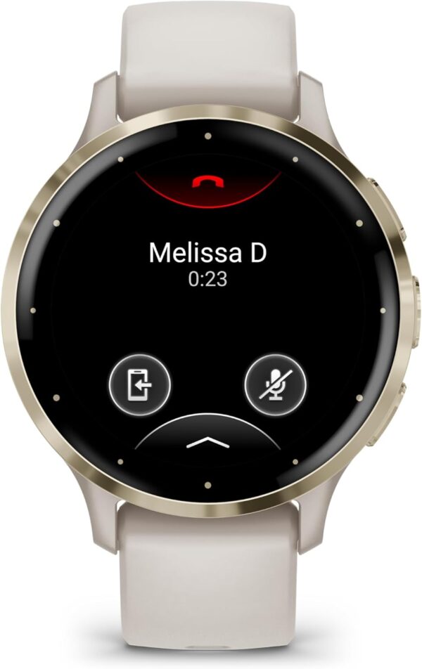 Garmin Venu 3S Advanced Fitness and Health Tracker Smart Watch Soft Gold Stainless Steel Bezel with Ivory Case and 41 MM Silicone Band 1.2 Inch AMOLED Touch Screen Display - Image 3