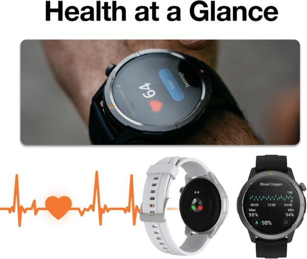 AGM Legion Rugged Smart Watch for Men, 5ATM Waterproof, Shockproof & Drop-proof, 100+ Sports Modes, Bluetooth Calling, Compass, Barometer & Altimeter, 1.43" AMOLED Display, Heart Rate & Sleep Tracking - Image 4