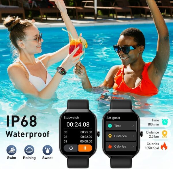 Smart Watch(Answer/Make Call), 1.96" HD Smartwatch for Men Women, 2025 Fitness Activity Tracker with Heart Rate/Sleep Monitor/Pedometer/110+ Sport Modes, IP68 Waterproof Fitness Watch for Android iOS - Image 7