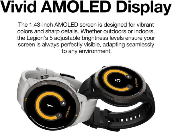 AGM Legion Rugged Smart Watch for Men, 5ATM Waterproof, Shockproof & Drop-proof, 100+ Sports Modes, Bluetooth Calling, Compass, Barometer & Altimeter, 1.43" AMOLED Display, Heart Rate & Sleep Tracking - Image 7