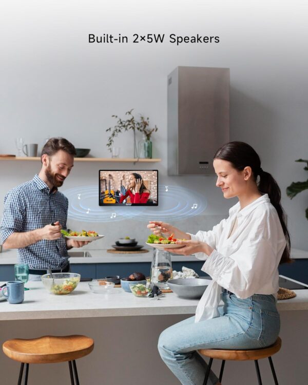 SYLVOX Kitchen TV, Small Smart TV for Kitchen, 15.6 inch 1080P Full HD Under Cabinet TVs, Google Smart Television with Voice Remote Control WiFi Bluetooth Chromecast 2 Speakers, Compact & Foldable - Image 8