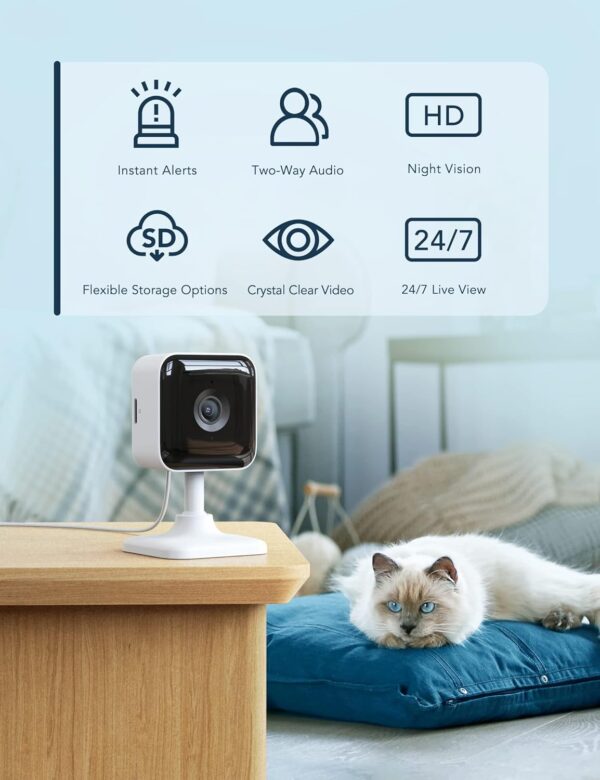GNCC Indoor Security Camera Dog Camera 1080P Motion Detection, Cameras for Home Security with 2-Way Audio Siren, Night Vision, Cloud & SD Card Storage, Works w/Alexa & Google Home, 2.4G WiFi(only), C2 - Image 2
