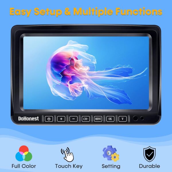 Dual Wireless Backup Camera for RV Trailer: Easy Setup Solar RV Rear View Camera with 7-inch Recording Monitor - 4 Channels Strong Magnetic HD 1080P Long-Battery Life for Camper, Truck, Fifth Wheel - Image 8