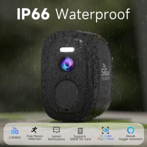 2.4G/5G WiFi Security Cameras Wireless Outdoor, 2K Home Security Camera with AI Motion Detection, Color Night Vision, IP66 Waterproof, 2-Way Audio, Siren, SD/Cloud, Works w/Alexa&Google Assistant 4PC