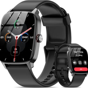Smart Watch for Men & Women with Bluetooth Calling, 1.85″ Touchscreen Fitness Tracker, Heart Rate & Sleep Monitor, 100+ Sports Modes, IP68 Waterproof, Compatible with Android & iOS