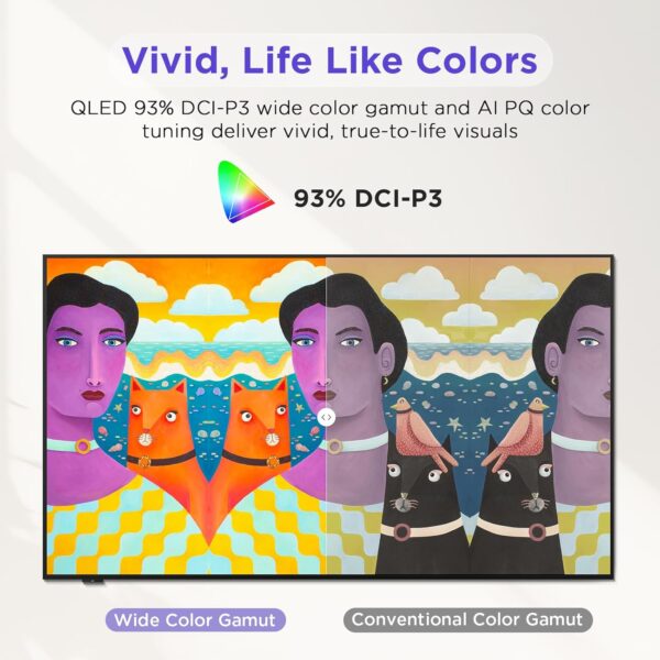 55-Inch Class QLED 4K Smart TV, Ultra-Slim Mural TV, 144Hz, HDR, Art Mode w/AI Art, Wide Color Gamut, Dolby Vision IQ, Dolby Atmos, Google Assistant Voice Remote(55F75, 2025 Model) - Image 4