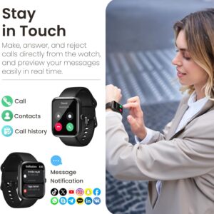 TOZO S3 Smart Watch for Men Women for iPhone&Android, 1.83″ Fitness Tracker Bluetooth Call [Answer/Make], IP68 Waterproof Sleep Monitor, 100+ Sport Modes Black