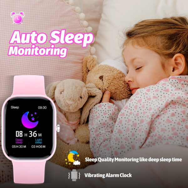 Kids Watch with Fitness Tracker No Phone/APP Needed,19 Sport Mode,1.5" DIY Dial,IP68 Waterproof,Sleep Monitor,Pedometers,Heart Rate,Great Birthday Gift for Boys Girls Teens 6-14 (Pink) - Image 5