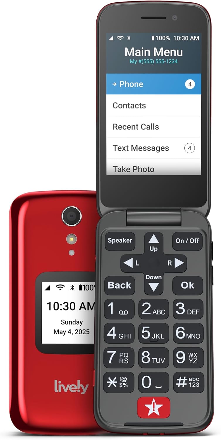 You are currently viewing Lively Jitterbug Flip2 – Flip Cell Phone for Seniors – Not Compatible with Other Wireless Carriers – Must Be Activated with Lively Phone Plan – Red Flip Phone