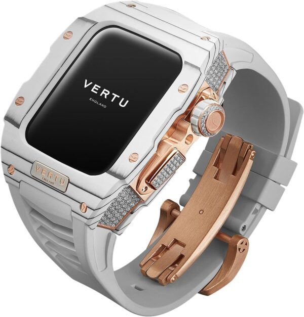 VERTU H1 Diamonds Luxury Smartwatch for Men - 1.85" Sapphire Display, Calls, Fitness Tracker, Android, 100+ Activity Modes, IP68 (White/Gold)​​ - Image 8
