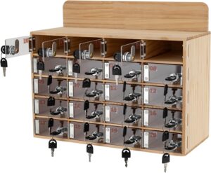 Read more about the article 20 Slots Cell Phone Storage Box, Wood & Acrylic Cell Phone Lockers Storage Cell Phone Locker Box with Lock Pocket Chart for Phones Locking Cell Phone Cabinet for Classroom Offices School Employees