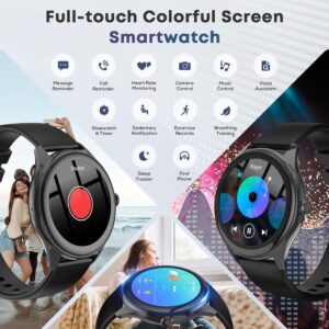 Smart Watches for Women Men, 1.39″ HD IPS Touchscreen Smartwatch with 120 Sports Modes, Heart Rate/Sleep Monitor, IP67 Waterproof, Bluetooth Call & Music Control for iPhone/Android (Black)