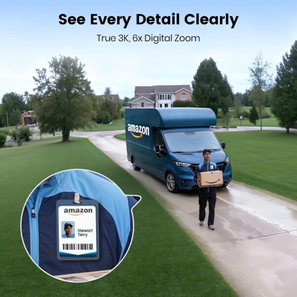 AOSU Security Cameras Wireless Outdoor - 3K/5MP Solar Powered 400-Lumen Floodlight Camera, 360° Pan/Tilt Surveillance, Night Vision, 2.4G WiFi Camera, Auto Tracking, AI Human/Vehicle/Pet Detection - Image 7