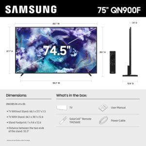 Samsung 75-Inch Class Neo QLED 8K QN900F Series, Vision AI, Mini LED Smart TV (2025 Model, 75QN900F) Neo Quantum HDR 8K Pro, Object Tracking Sound + w/Dolby Atmos, Glare Free, Alexa Built-in